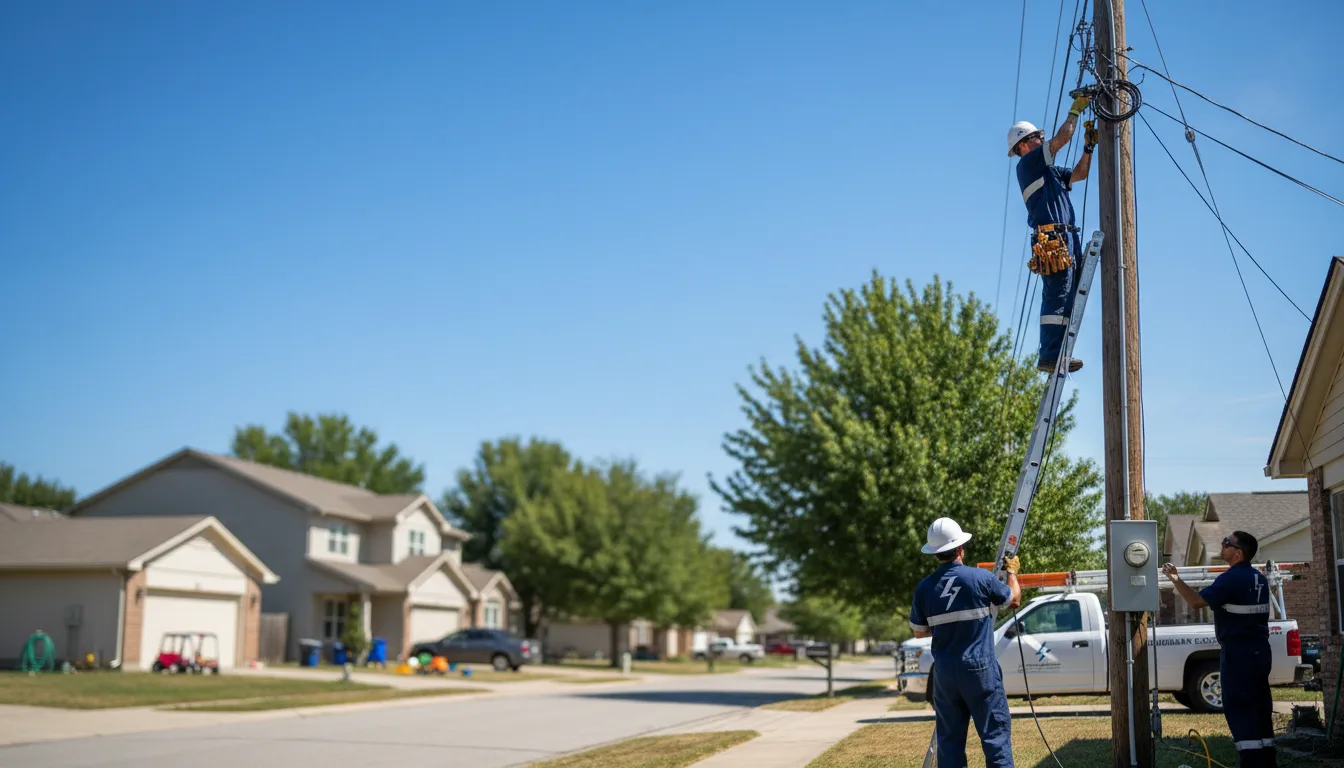 Residential electrician providing installation services in Adkins, TX